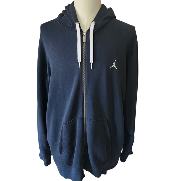 Jordan Black Zip-Up Signature Logo Sweatshirt - XXL - Picture 2 of 7